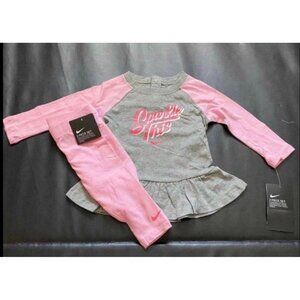 NWT Nike Peplum Tunic & Leggings Set Baby Girls Size 9M
